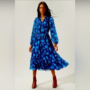 Sugarlips Sweetwater Floral Tiered Midi Dress - EUC